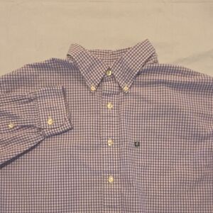 Brooks Brothers Men's Purple White Check Gingham Button Down Shirt XL